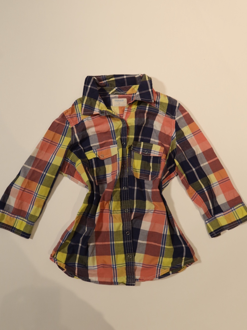 Garage Plaid Button-Up Shirt – Size L